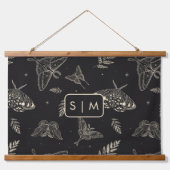 Moth Butterfly Muster hängend Tapestry Wandteppich Mit Holzrahmen (Vorne)