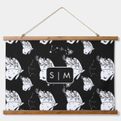 Moth Butterfly Muster hängend Tapestry Wandteppich Mit Holzrahmen (Vorne)