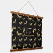 Moth Butterfly Muster hängend Tapestry Wandteppich Mit Holzrahmen (Gewinkelt)