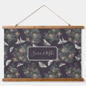 Moth Butterfly Muster hängend Tapestry Wandteppich Mit Holzrahmen (Vorne)