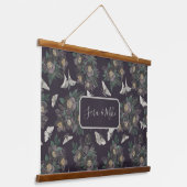 Moth Butterfly Muster hängend Tapestry Wandteppich Mit Holzrahmen (Gewinkelt)