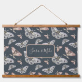 Moth Butterfly-Muster Wandteppich Mit Holzrahmen (Vorne)