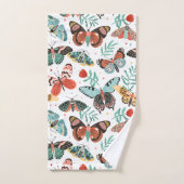 Moth Butterfly Pattern Badhandtuch Set (Handtuch)