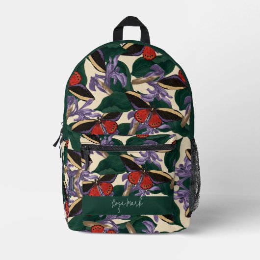 Moth Butterfly Pattern Bedruckter Rucksack (Vorderseite)