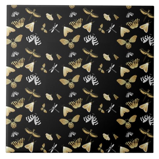 Moth Butterfly Pattern Fliese (Vorderseite)