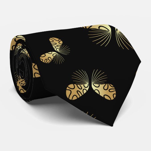 Moth Butterfly Pattern Krawatte (Gerollt)