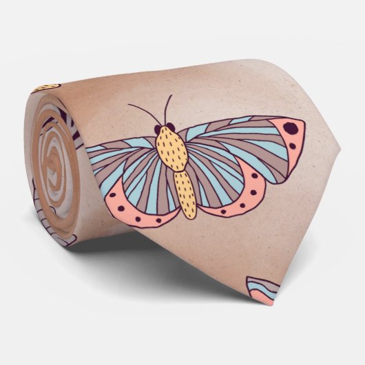 Moth Butterfly Pattern Krawatte (Gerollt)