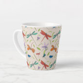 Moth Butterfly Pattern Latte Tasse (Linke Ecke)