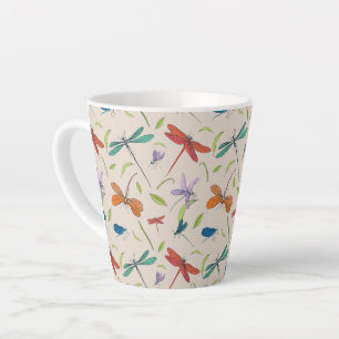 Moth Butterfly Pattern Latte Tasse