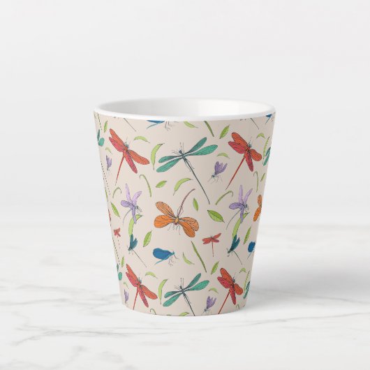 Moth Butterfly Pattern Latte Tasse (Vorderseite)