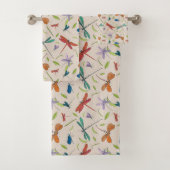 Moth Butterfly Pattern Latte Tasse Badhandtuch Set (Insitu)