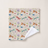 Moth Butterfly Pattern Latte Tasse Badhandtuch Set (Waschlappen)