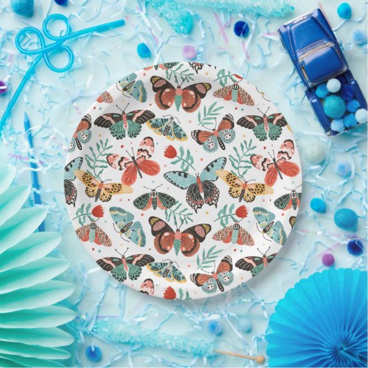 Moth Butterfly Pattern Pappteller (Party)