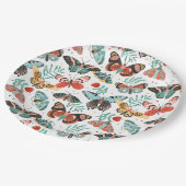 Moth Butterfly Pattern Pappteller (Schrägansicht)