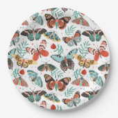 Moth Butterfly Pattern Pappteller (Vorderseite)