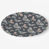Moth Butterfly Pattern Pappteller (Schrägansicht)