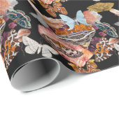 Moth Cotillion | Goblincore Witchy Wrapping Paper Geschenkpapier (Rolleneckpunkt)