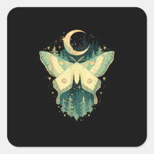 Moth Fairycore Goblincore Whimsigoth Cottagecore Quadratischer Aufkleber