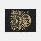 Moth Full Moon Mushroom Boho Aesthetic Occult Men Fleecedecke (Vorderseite (Horizontal))