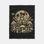 Moth Full Moon Mushroom Boho Aesthetic Occult Men  Fleecedecke (Vorderseite)