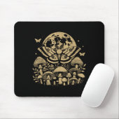 Moth Full Moon Mushroom Boho Aesthetic Occult Men Mousepad (Mit Mouse)