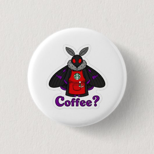Moth Full Of Coffee Christmas Edition Button (Vorderseite)