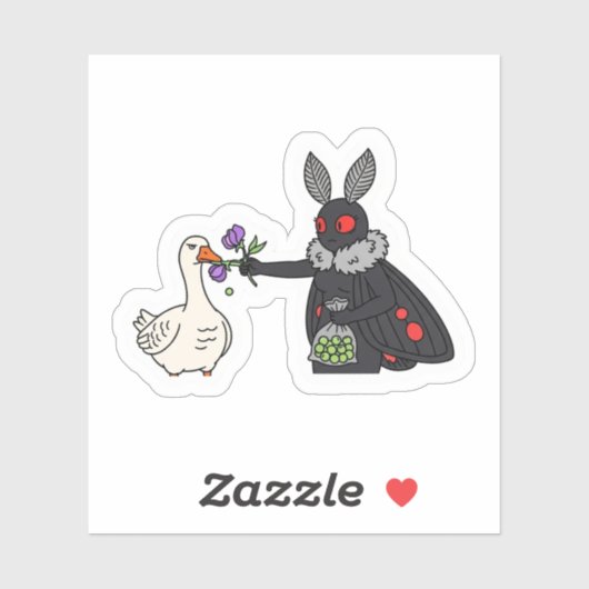 Moth Füttre die Gans Aufkleber (Blatt)