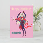 Moth girl anime einladung (Stehend Vorderseite)