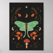 Moth im boho Stil. Poster (Vorne)