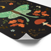 Moth im boho Stil. Poster (Ecke)