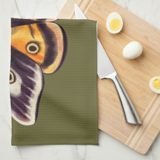 Moth Insect Art Goblincore Saturnia Witchy Green Geschirrtuch (Viertel Falte)