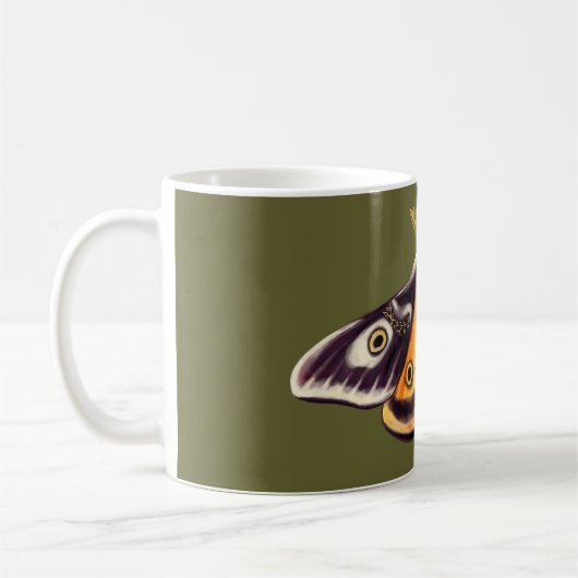 Moth Insect Art Goblincore Saturnia Witchy Green Kaffeetasse (Links)