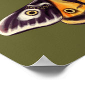 Moth Insect Art Goblincore Saturnia Witchy Green Poster (Ecke)
