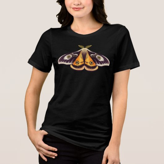 Moth Insect Art Goblincore Saturnia Witchy Tri-Blend Shirt (Vorderseite)