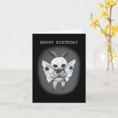 Moth Man Prophezeiung Einzigartiger gotischer Brau Karte (Gelbe Blume)