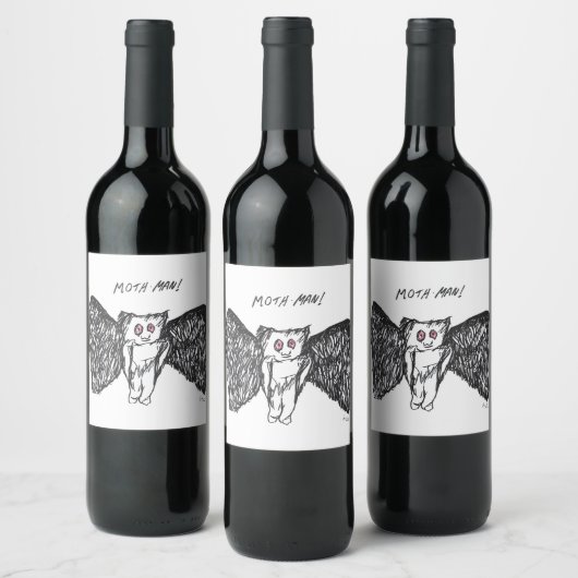 Moth Man Wine Label Weinetikett (Flaschen)