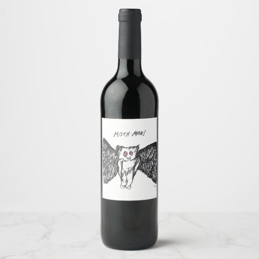 Moth Man Wine Label Weinetikett (Vorderseite)