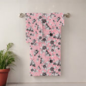 Moth Meadow Pink Badhandtuch Set