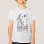 Moth mit Schnecke und Fantasie-Blume Tri-Blend Shirt (Vorderseite)