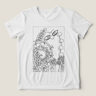 Moth mit Schnecke und Fantasie-Blume Tri-Blend Shirt