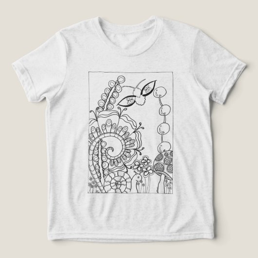 Moth mit Schnecke und Fantasie-Blume Tri-Blend Shirt (Design Vorderseite)