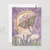 Moth & Moonblumen Postkarte (Vorne/Hinten)