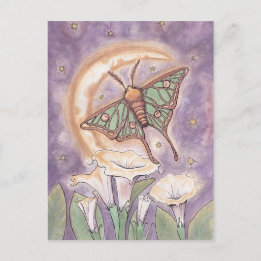 Moth & Moonblumen Postkarte (Vorderseite)