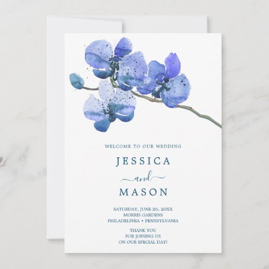 Moth Orchid Wedding Program Einladung (Vorderseite)