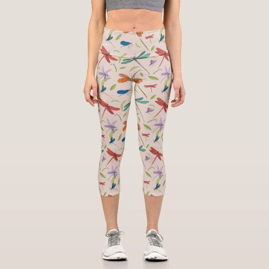 Moth Pattern Capri Leggings (Vorderseite)