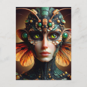 Moth Person Scifi Postkarte