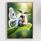 Moth Poodle Fantasy Surreal Mutted Moth Poster