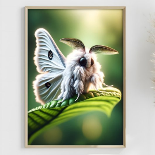 Moth Poodle Fantasy Surreal Mutted Moth Poster
