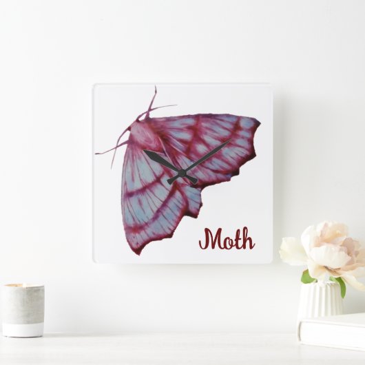Moth Quadratische Wanduhr (Zuhause)
