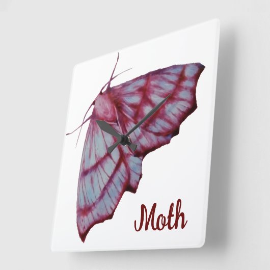 Moth Quadratische Wanduhr (Winkel)